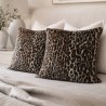 Coussin en fausse fourrure Ours Noir | Oreiller en fourrure noire | Coussins en fourrure noire