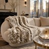 Snow Leopard Throw | Spotted Fur Blanket | Luxury Fur Throw