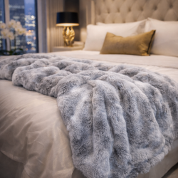 Faux Fur Throw New Koala | Large Koala Fur Throw Blanket or Bedspread