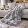 Large Faux Fur Throw | Extra Thick Fur Throw Blanket or Bedspread, Koala