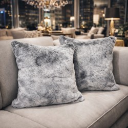 Koala Faux Fur Scatter Cushions | Luxury Grey Fur Cushions and Pillows