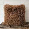 Cream Mongolian Faux Fur Kussen | Crème Krulharige Bont Kussens |