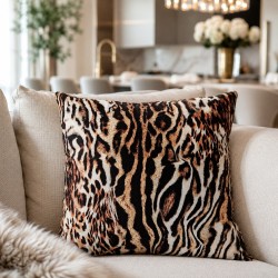 Animal Print Reversible Cushions | Safari Print Velvet Cushions
