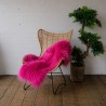 Bright Pink Long Haired Sheepskin Rug | Modern Magenta Icelandic Sheepskin