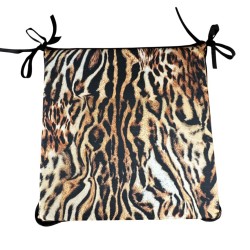 Square Velvet Animal Print Chair Pads | Safari Velvet Square Seat Pads
