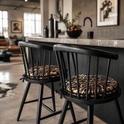 Tropische Fluwelen Ronde Bistro Stoelkussens | Circulaire Fluwelen Stoelkussens