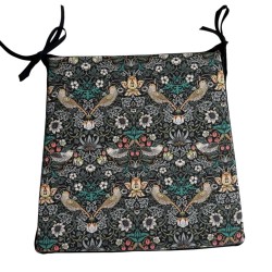Tapered Chair Pad Strawberry Thief Tealwood | William Morris Seat Pads