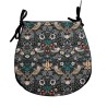D-vormig zitkussen Strawberry Thief Navy | Blauw bloemen D-vormig zitkussen