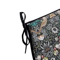 D-förmiges Sitzkissen Strawberry Thief Navy | Blaues Blumen-D-förmiges Sitzkissen