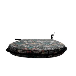 Coussin de siège en forme de D Strawberry Thief Navy | Coussin de siège en forme de D bleu floral