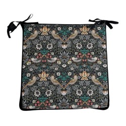Square Chair Pads Strawberry Thief Tealwood | Square Non-slip Seat Pads