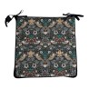 Coussin de Siège Carré Strawberry Thief Marine | Coussins de Siège Carrés Rouges avec Liens