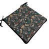 Coussin de Siège Carré Strawberry Thief Marine | Coussins de Siège Carrés Rouges avec Liens