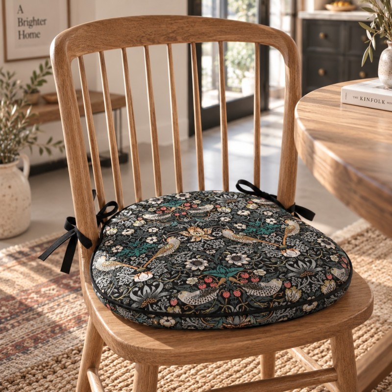 Coussin de Siège Spindle Strawberry Thief Marine | Coussins de Chaise Spindle Floraux |