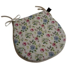 Floral Classic D Shaped Seat Pad | Extra Thick Floral D Shaped Chair Pads