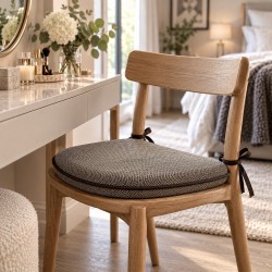 Herringbone D Shaped Seat Pads | Classic D Brown Herringbone Chair Pads