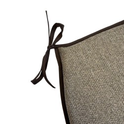 Herringbone D Shaped Seat Pads | Classic D Brown Herringbone Chair Pads