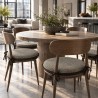 Round Herringbone Seat Pads | Brown Herringbone Bistro Chair Pads
