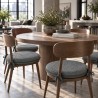 Round Herringbone Chair Pads | Grey Herringbone Bistro Seat Pads