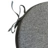 Round Herringbone Chair Pads | Grey Herringbone Bistro Seat Pads