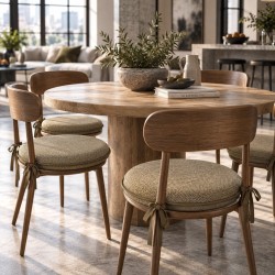 Runde Bistro Natur Regenwald Wandteppich Sitzkissen | Runde Stuhlkissen