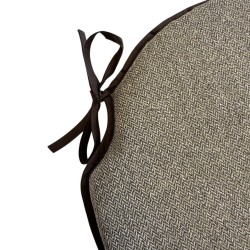 Large Herringbone Spindle Seat Pads | Spindle Shaped Brown Herringbone Chair Pads