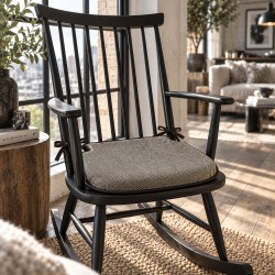Small Herringbone Spindle Seat Pads | Spindle Shaped Brown Herringbone Chair Pads