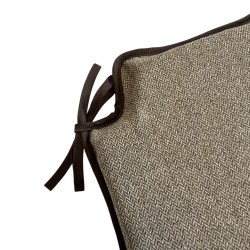 Small Herringbone Spindle Seat Pads | Spindle Shaped Brown Herringbone Chair Pads