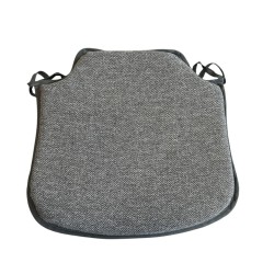 Small Herringbone Spindle Seat Pads | Spindle Shaped Grey Herringbone Chair Pads