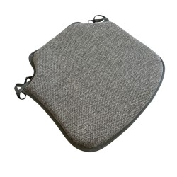 Small Herringbone Spindle Seat Pads | Spindle Shaped Grey Herringbone Chair Pads