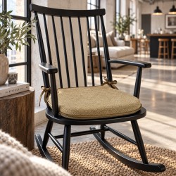 Small Herringbone Spindle Seat Pads | Spindle Shaped Mustard Herringbone Chair Pads
