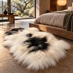 Large Icelandic Sheepskin | Black & White Sheepskin Rug