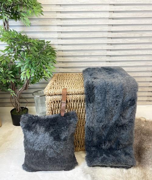 Faux Fur Cushions, Baby Blue Faux Fur Cushion , faux-fur-throws
