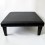 Plain black grained leather footstool 114 with modern tapered black leg