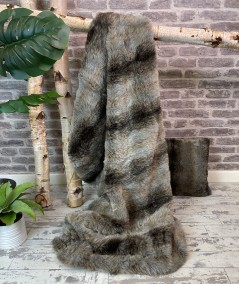Economy, striped wolf throw and cushion