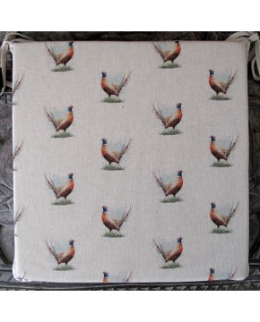 Small Pheasants Reversible Square Seat Pads