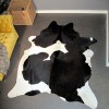 XX/Large Black and off-white Natural Cowhide Rug CR00135