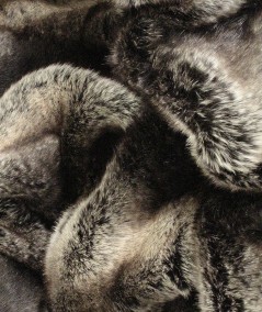 Close up image of the medium length striped Chinchilla fur