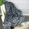 Grey Leopard Faux Fur Throw