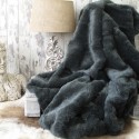 Badger faux fur throw blanket, sofa throw, chair throw