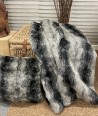 Dark Chinchilla Faux Fur Throw
