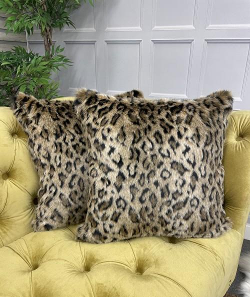 Faux Fur Cushions, Black Wolf Faux Fur Cushion , faux-fur-throws