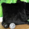 Faux Fur Cushions, Black Bear Faux Fur Cushion , faux-fur-throws