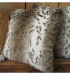 Faux Fur Cushions, Beige Lynx Faux Fur Cushion , faux-fur-throws