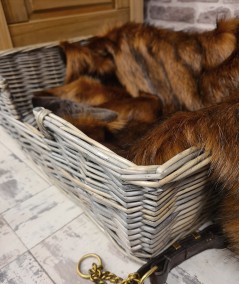 Luxury long haired red brown fur pet blanket