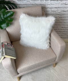 Luxury off white fur cushions