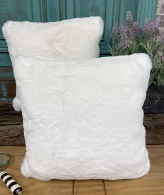 Luxury cream faux fur cushion covers
