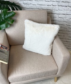 Short haired cream fur pillows