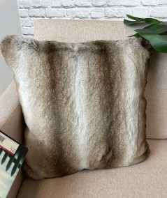 Luxury striped rabbit faux fur cushion covers