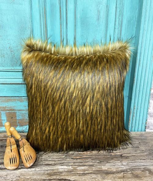 Luxury long haired ginger faux fur cushions
